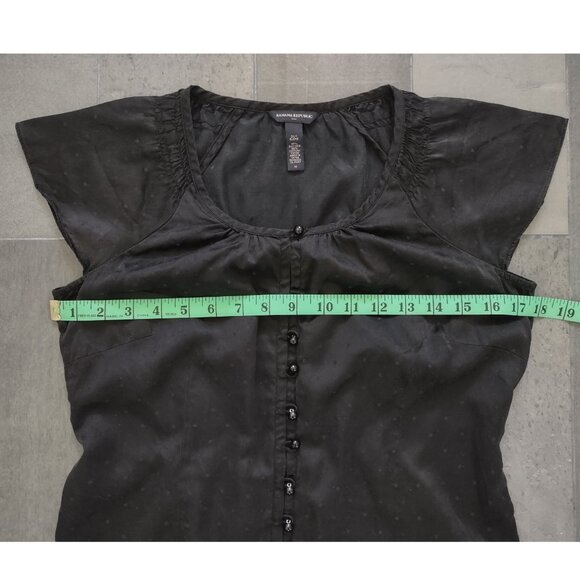 Banana Republic silk flutter sleeve top - black - M - Picture 3 of 6